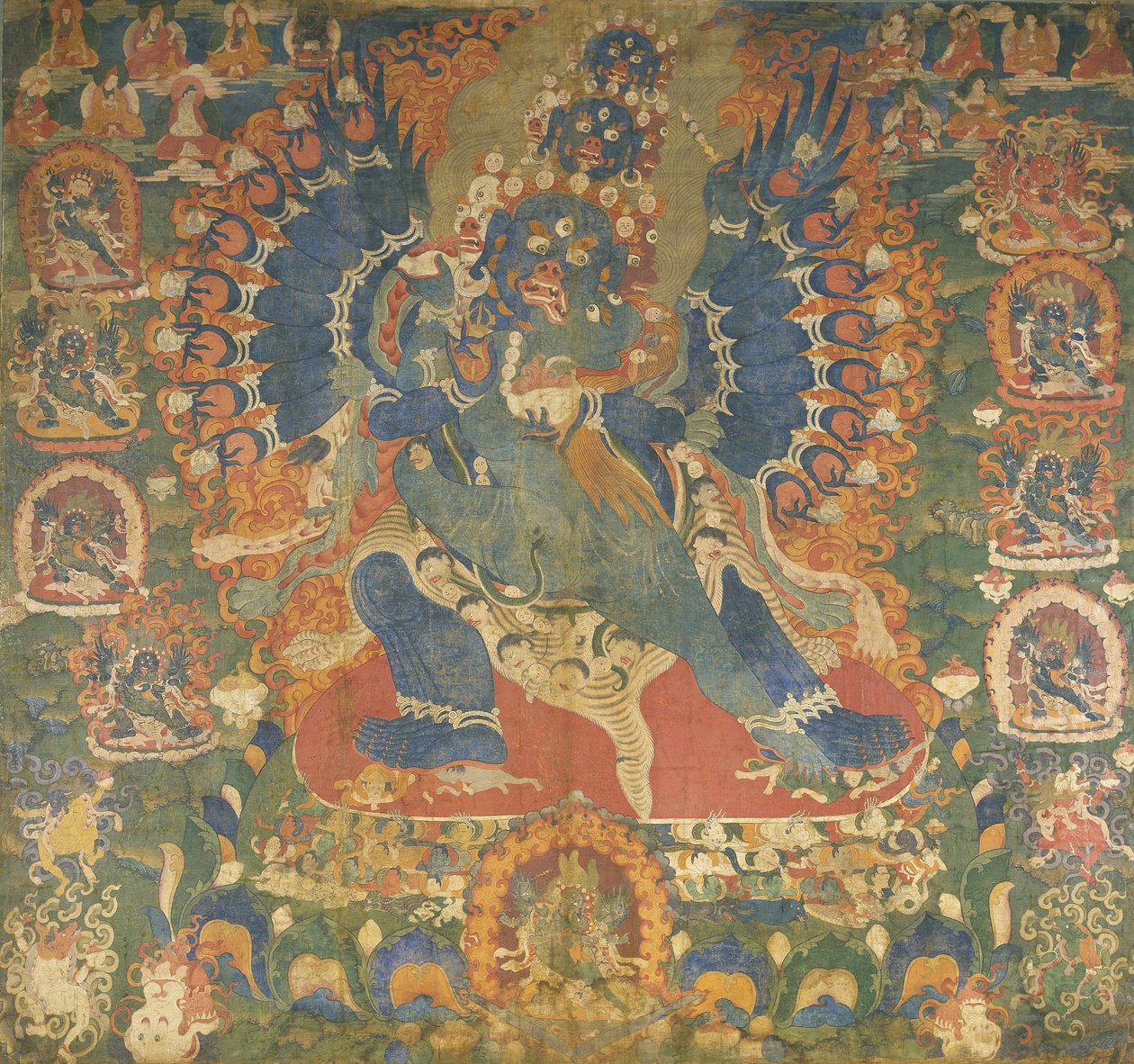 Mahottara Herukát ábrázoló thangka alkotó: Tibetan School