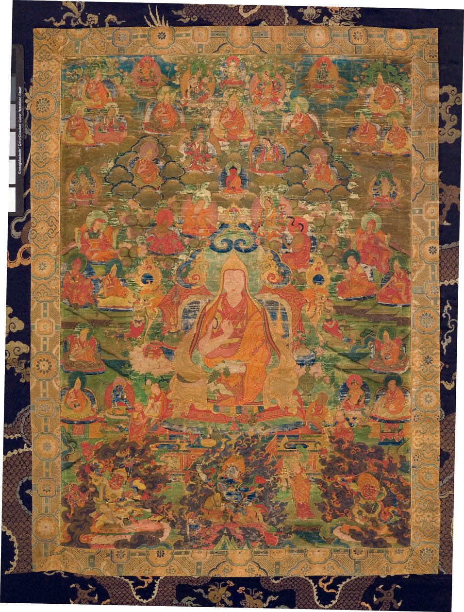 Harmadik pancsen láma Losan Penden Yeshe (guache a ruhán) alkotó: Tibetan School