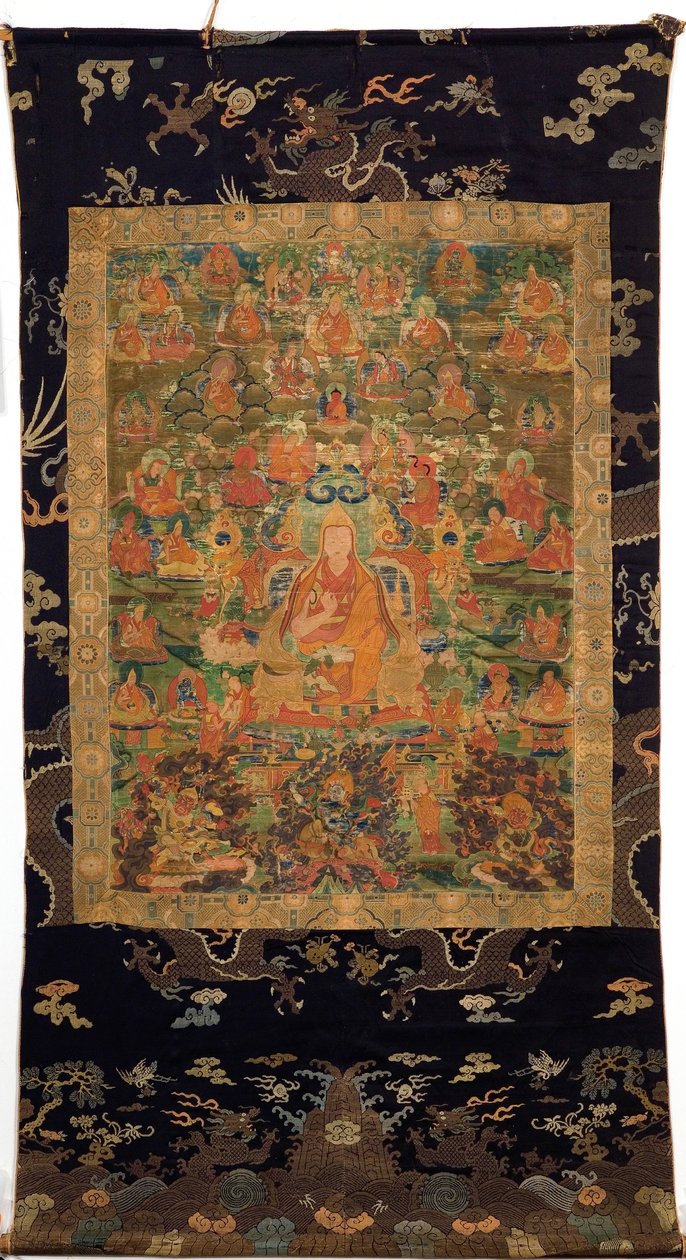 Harmadik pancsen láma Losan Penden Yeshe (guache a ruhán) alkotó: Tibetan School