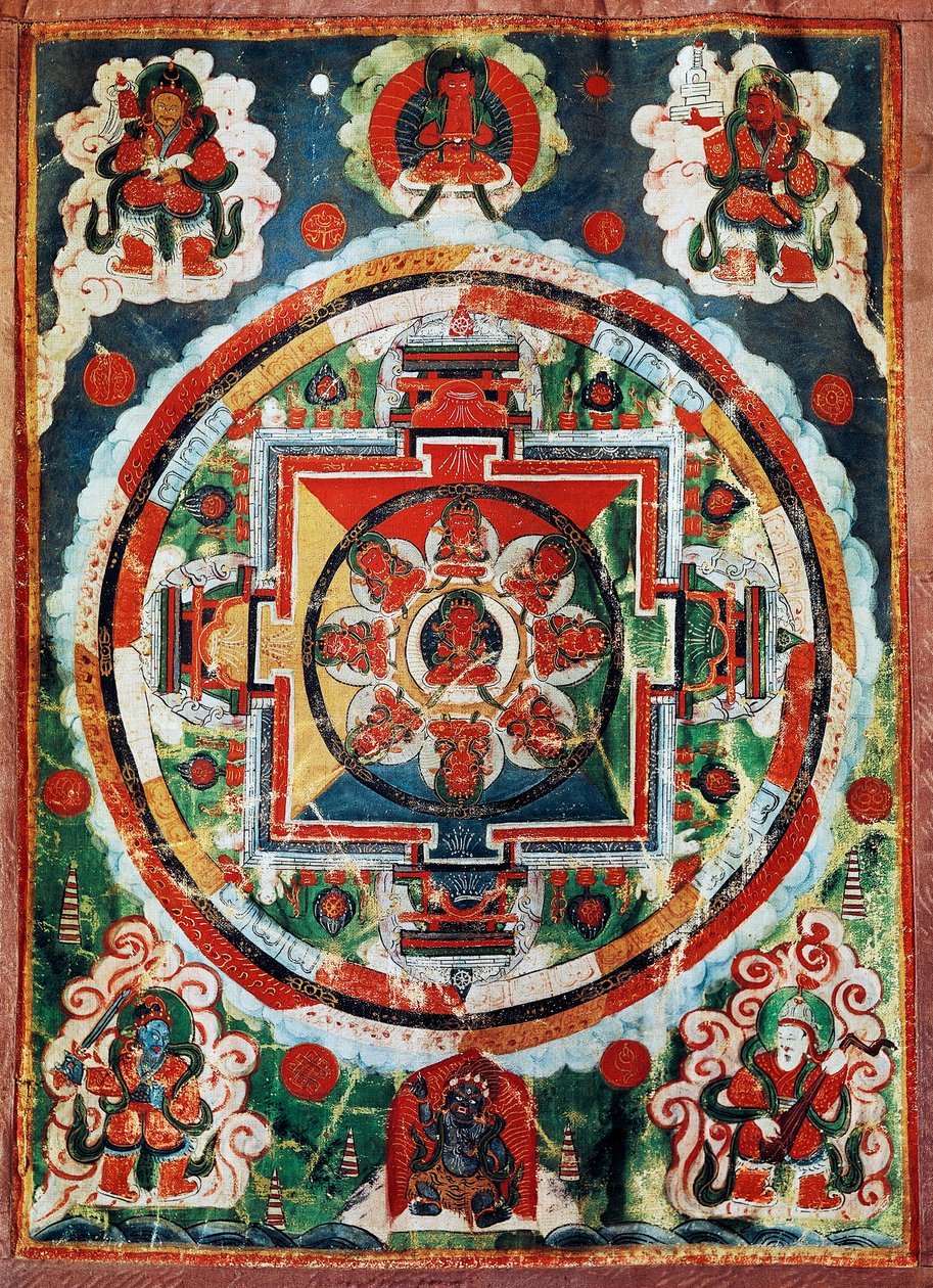 A Négy Mennyei Királyként ismert tibeti mandala, a tibeti civilizáció alkotó: Tibetan School