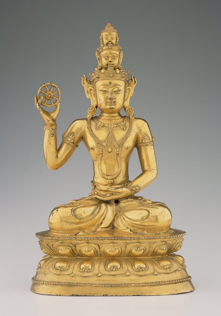Vajrasattvadhatu Lokesvara (aranyozott rézötvözet) alkotó: Tibetan School
