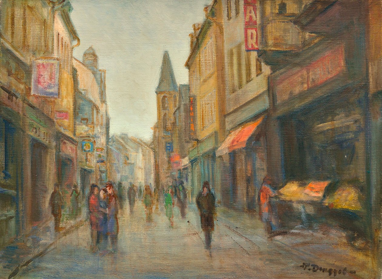 Utca az esőben (Párizs) alkotó: Tibor Dengyel