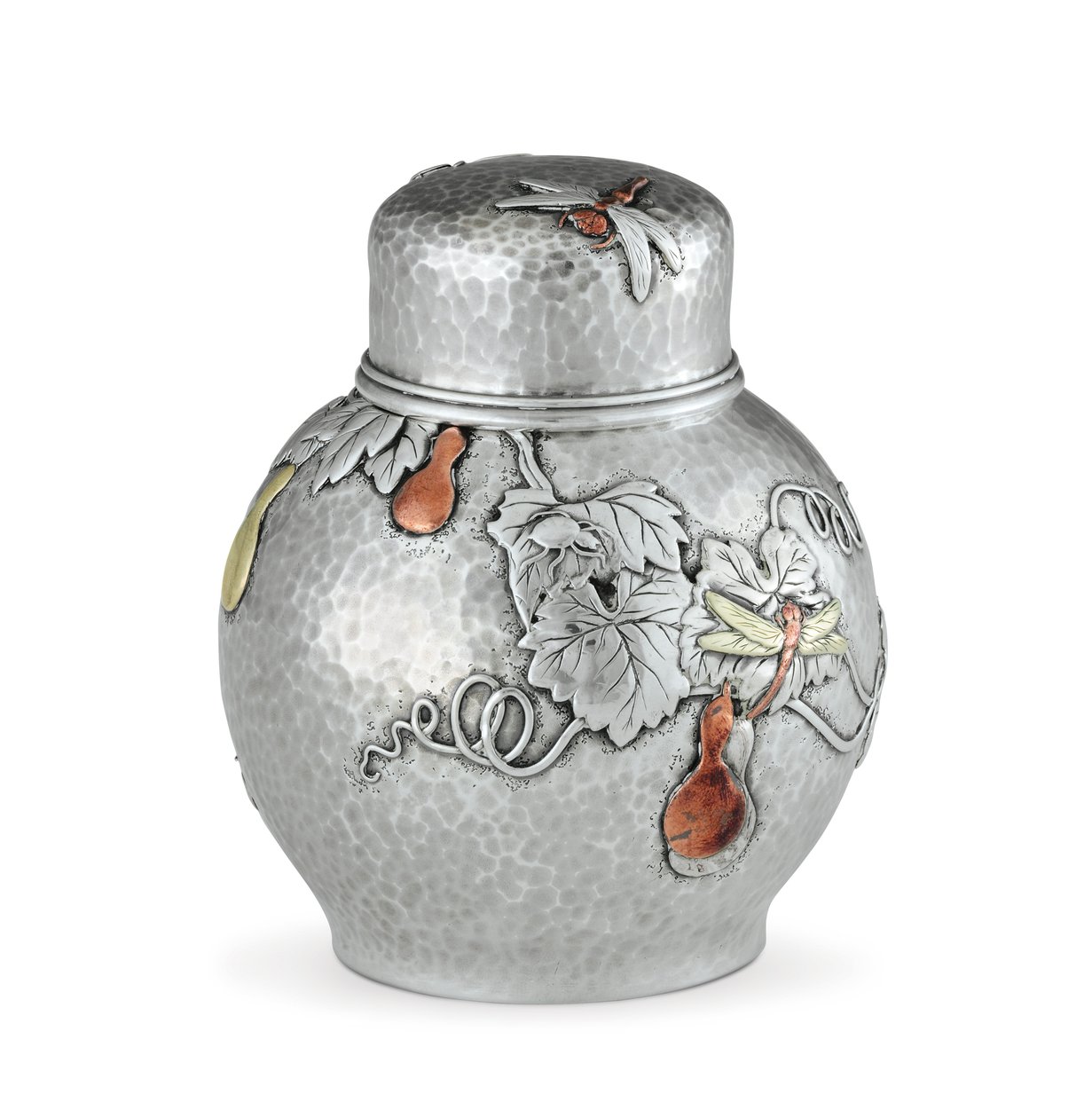 Tea caddy, 1880 körül (ezüst és kevert fém) (lásd még: 703374) alkotó: Tiffany and Company
