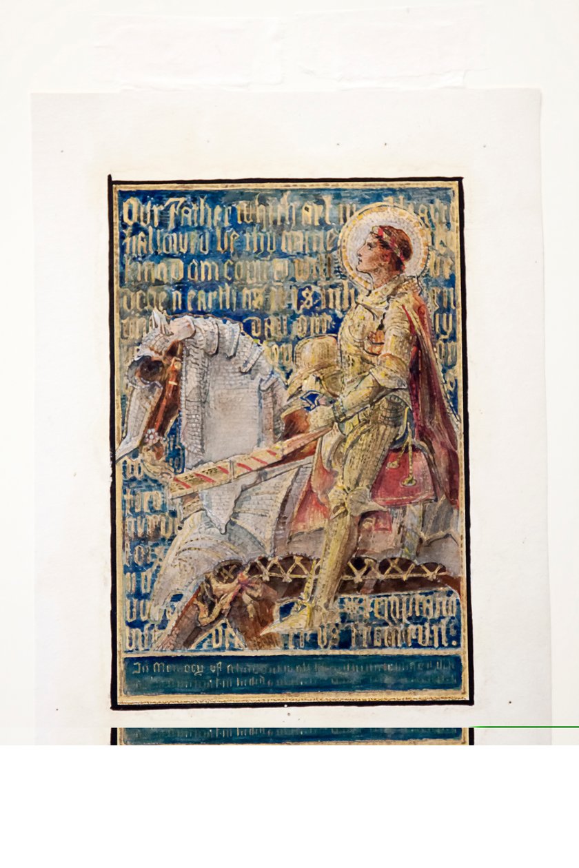 Rajzfilm a Lordok imádságáért, vázlat mozaikpanelhez, Ernest Whitehouse Memorial, 1896 körül alkotó: Tiffany and Company Tiffany and Company