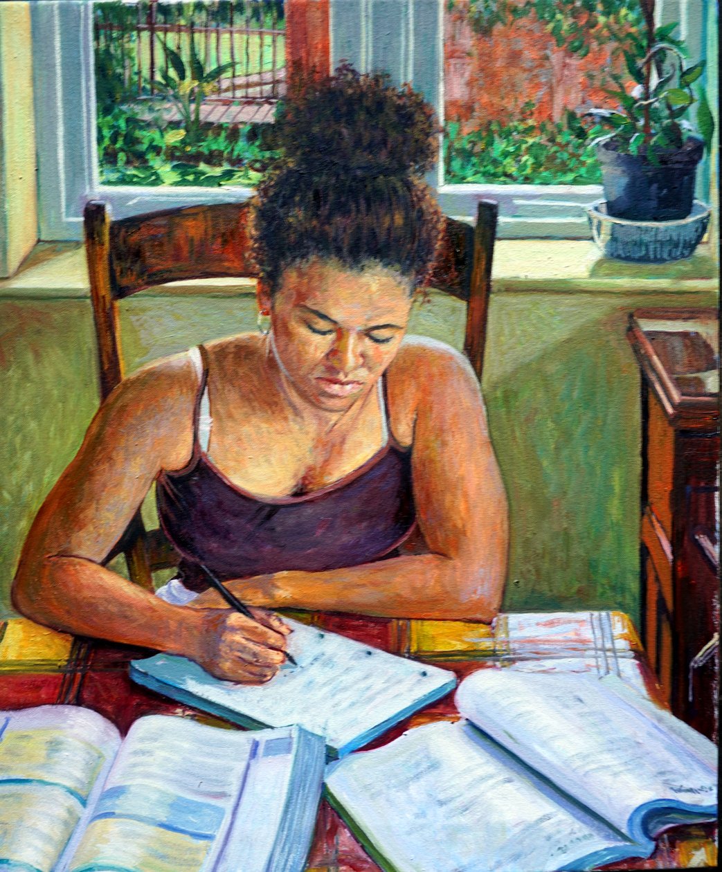 Biológushallgató, 2017, olaj, vászon alkotó: Tilly Willis