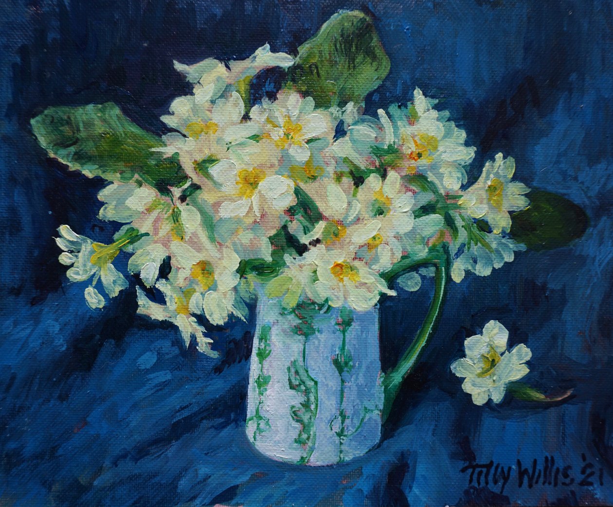 Primroses 2021 (olaj) alkotó: Tilly Willis