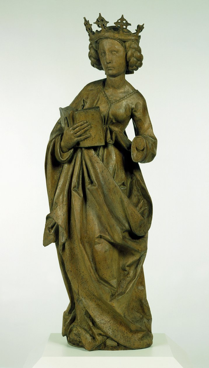 Female Saint, 1490-1495 körül (hársfa festéknyomokkal) alkotó: Tilman Riemenschneider