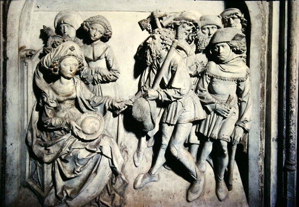 II. Henrik (973-1024) és felesége, Kunigunde sírja, Kunigunde részlete, amint elbocsátja a tisztességtelen szolgákat alkotó: Tilman Riemenschneider