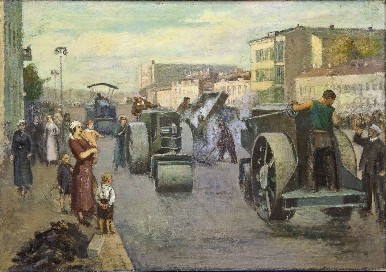 Moszkva rekonstrukciója par Pustovalov, Timofei Ermilovich (1891-1944). Olaj, vászon, mérete: 82x115 alkotó: Timofei Ermilovich Pustovalov