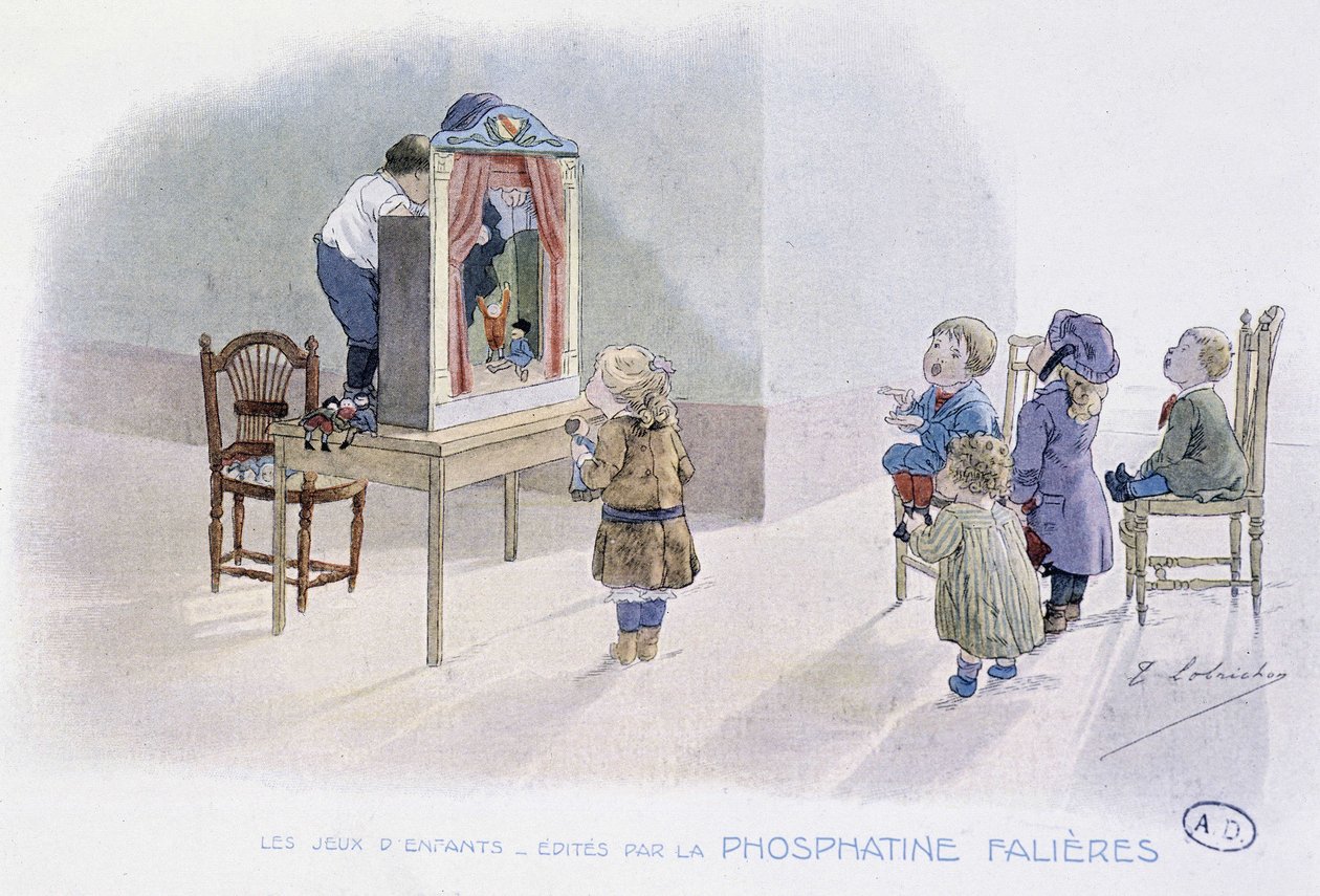 Gyermekjátékok: bábok (Guignol?) - dess. de Lobrichon, szerk. írta: Phosphatine Falieres, v.1920 alkotó: Timoleon Marie Lobrichon