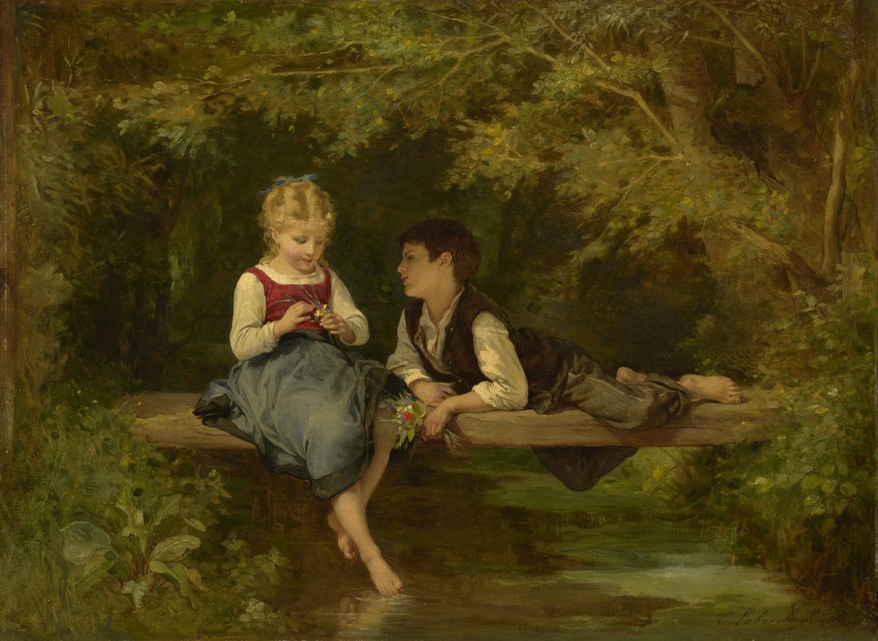Első szerelem, 1872 körül alkotó: Timoleon Marie Lobrichon