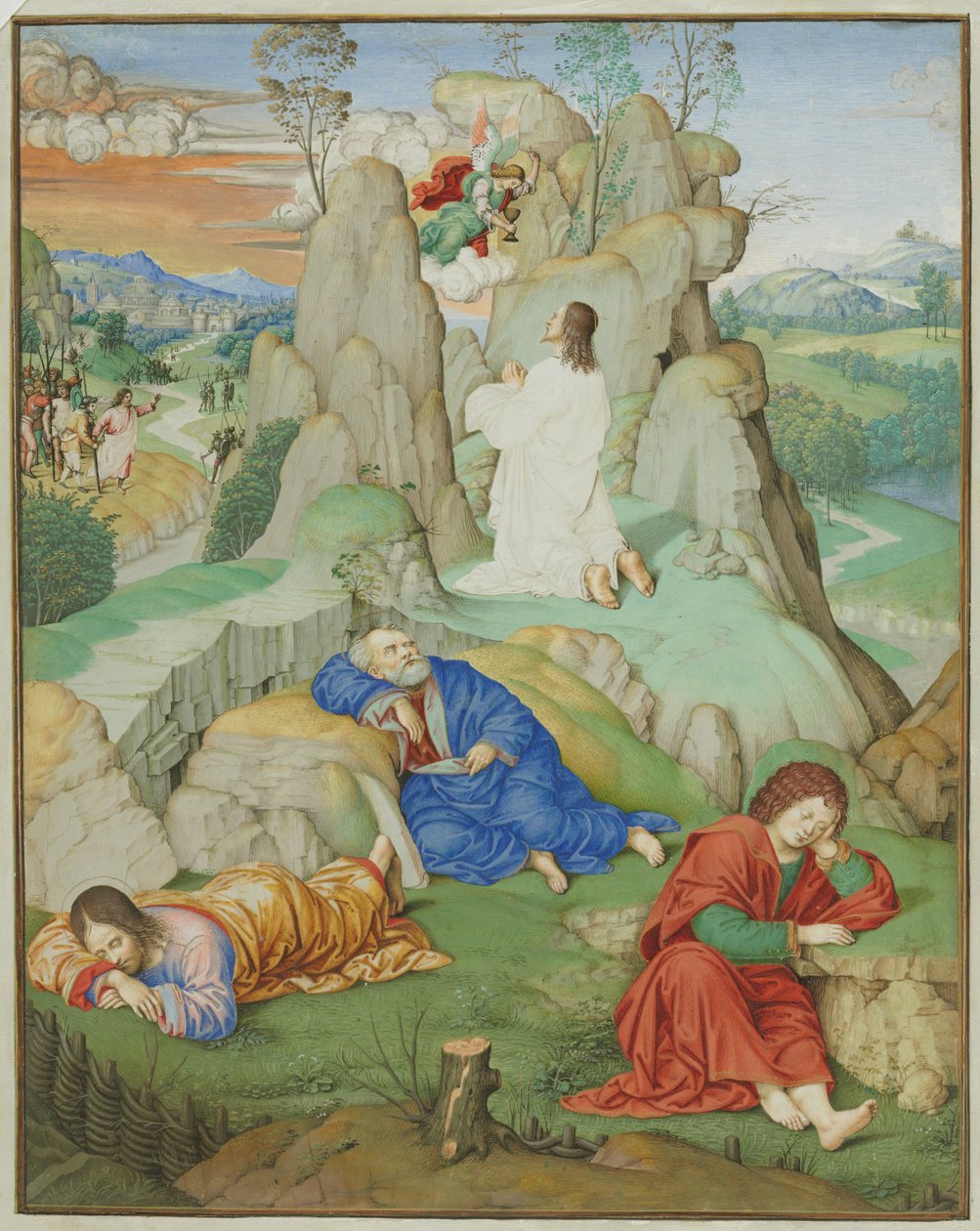 Teljes oldal miniatűr: Agónia a kertben, 1490-1500. alkotó: Timoteo Viti