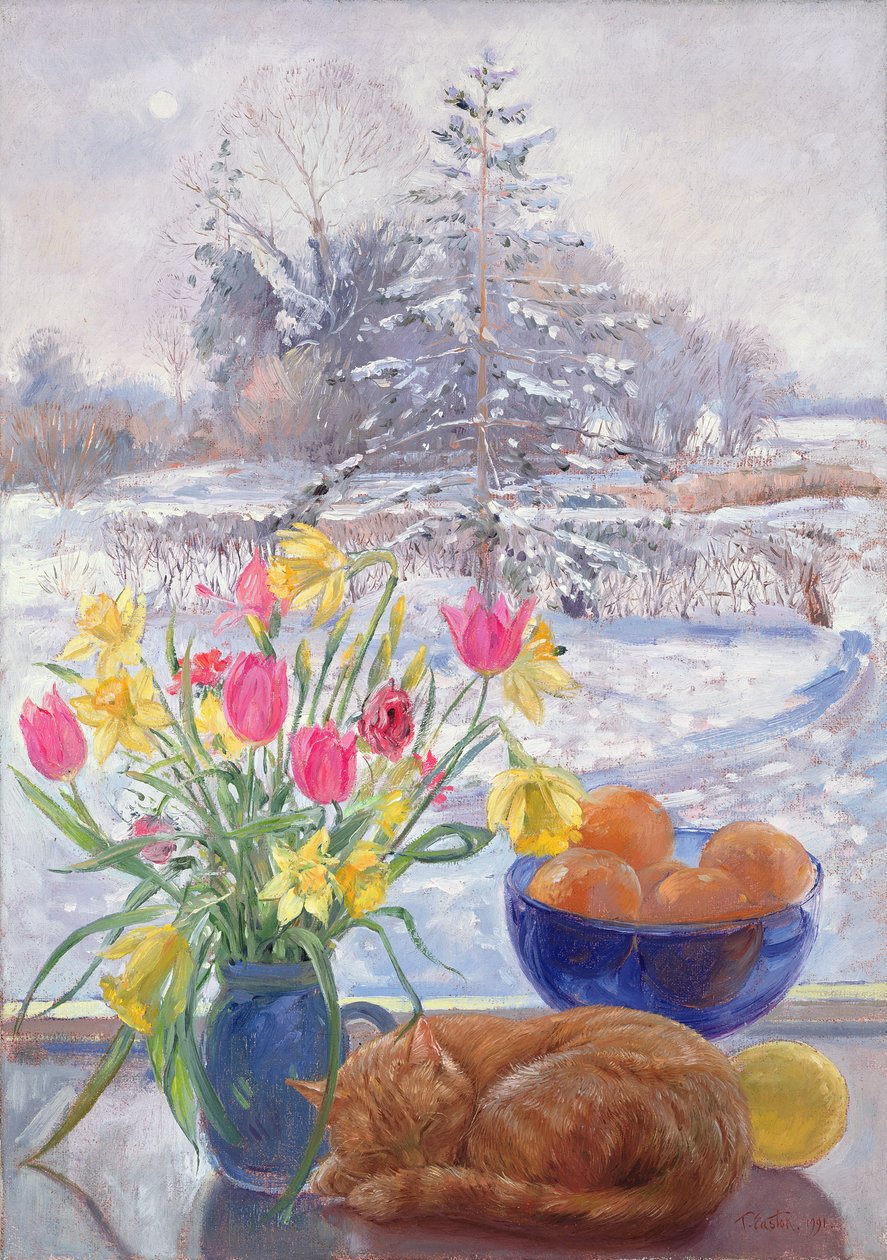 Fodros macska virágokkal alkotó: Timothy Easton
