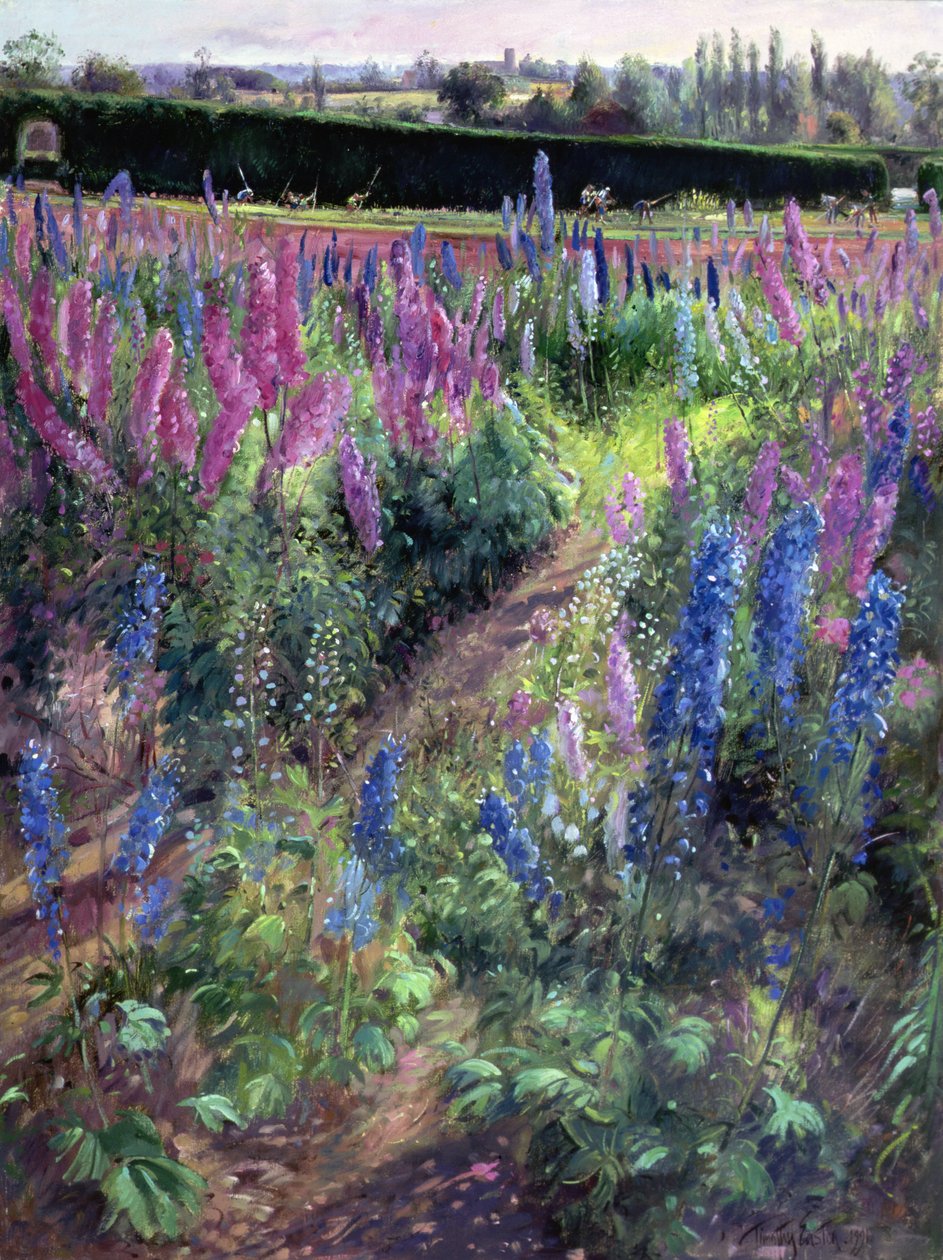 Delphinium Field and Hoers, 1991 alkotó: Timothy Easton