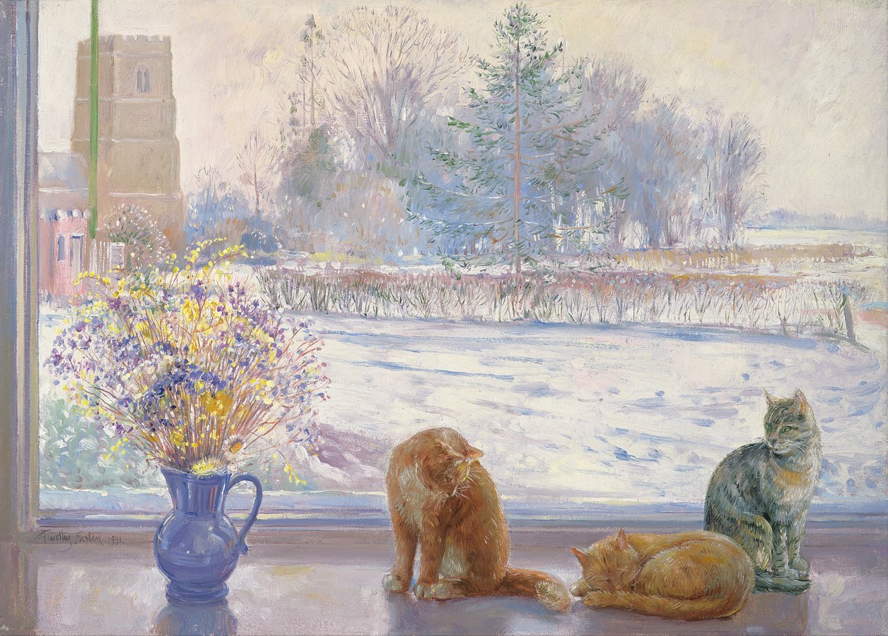 Téli kilátás macskákkal alkotó: Timothy Easton