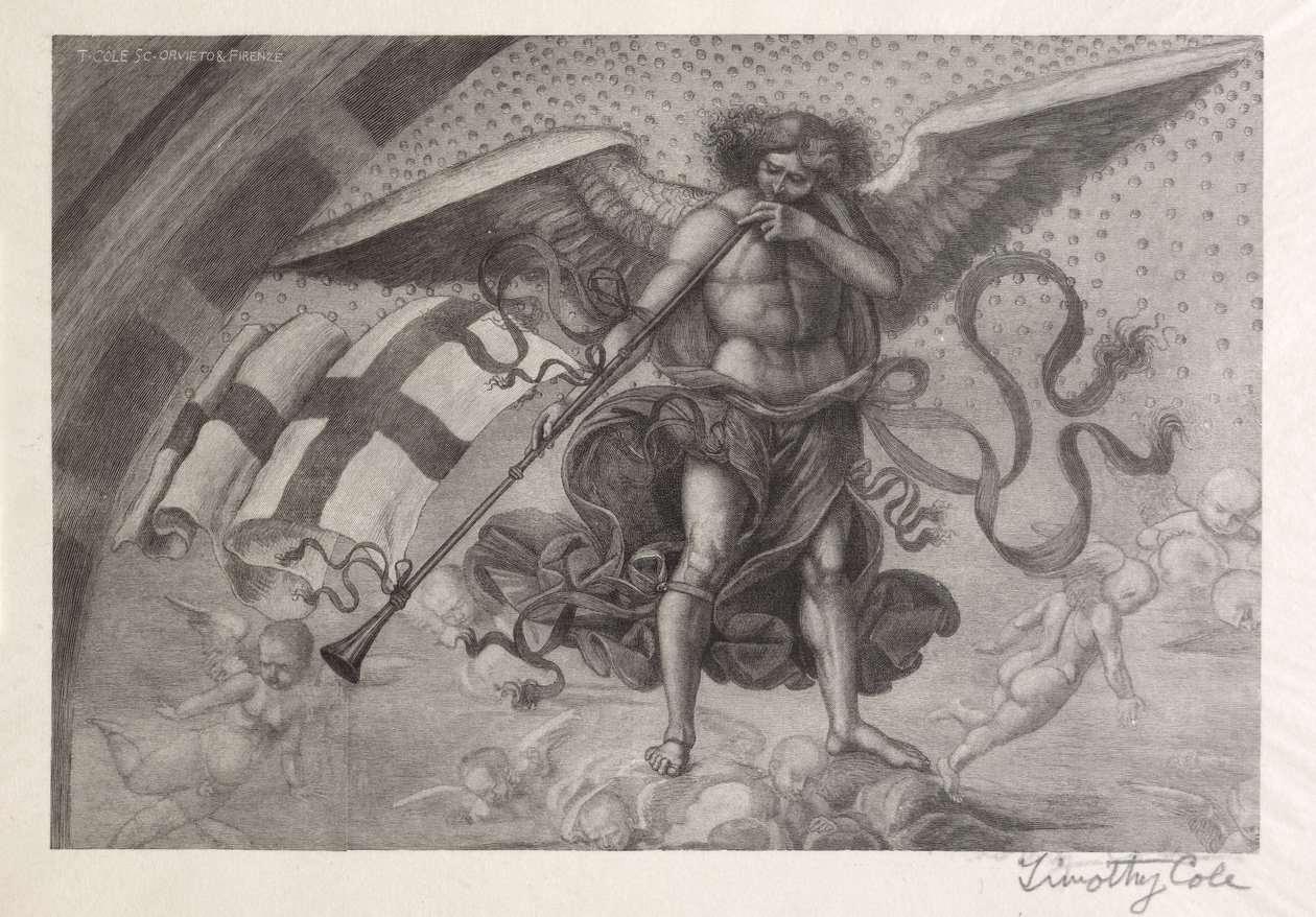 Régi olasz mesterek: Trombitán hangzó angyal, 1888-1892. alkotó: Timothy Cole