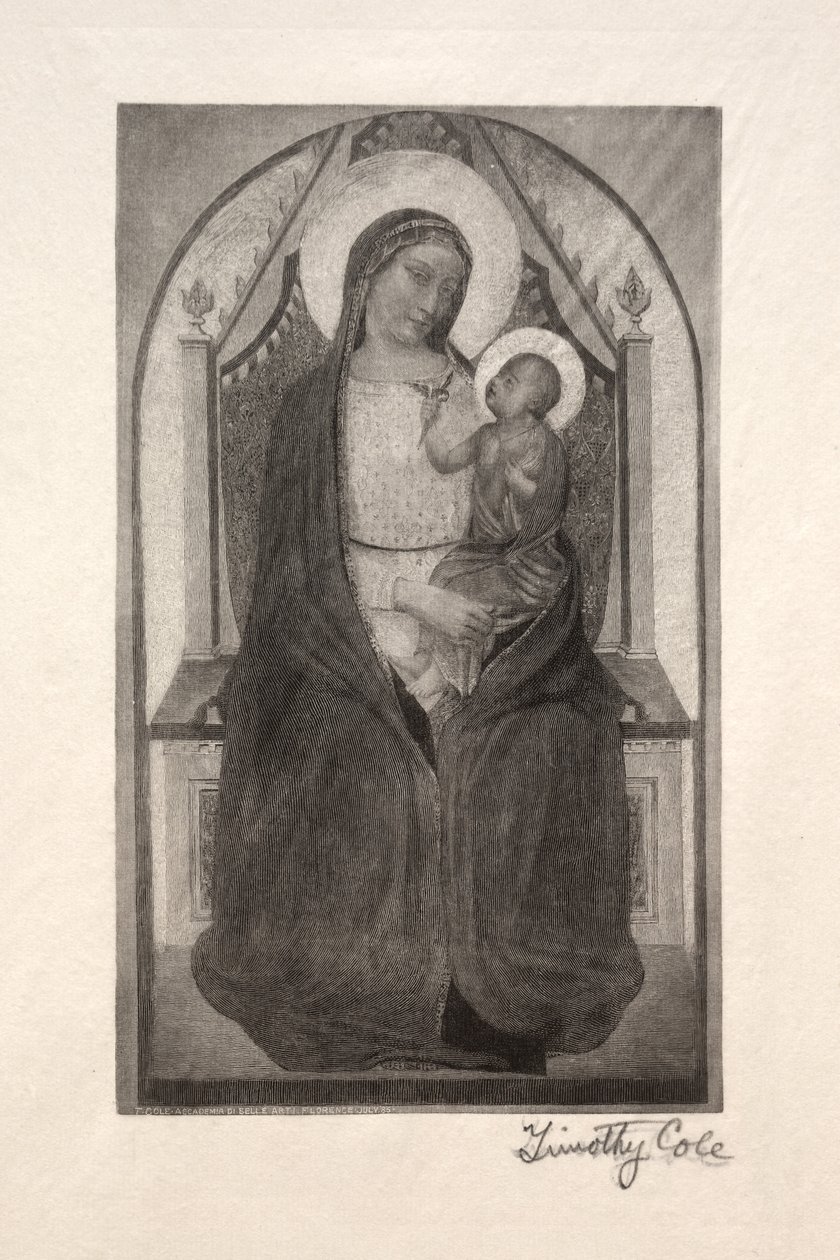 Régi olasz mesterek: Madonna trónoló madárral, 1885. alkotó: Timothy Cole
