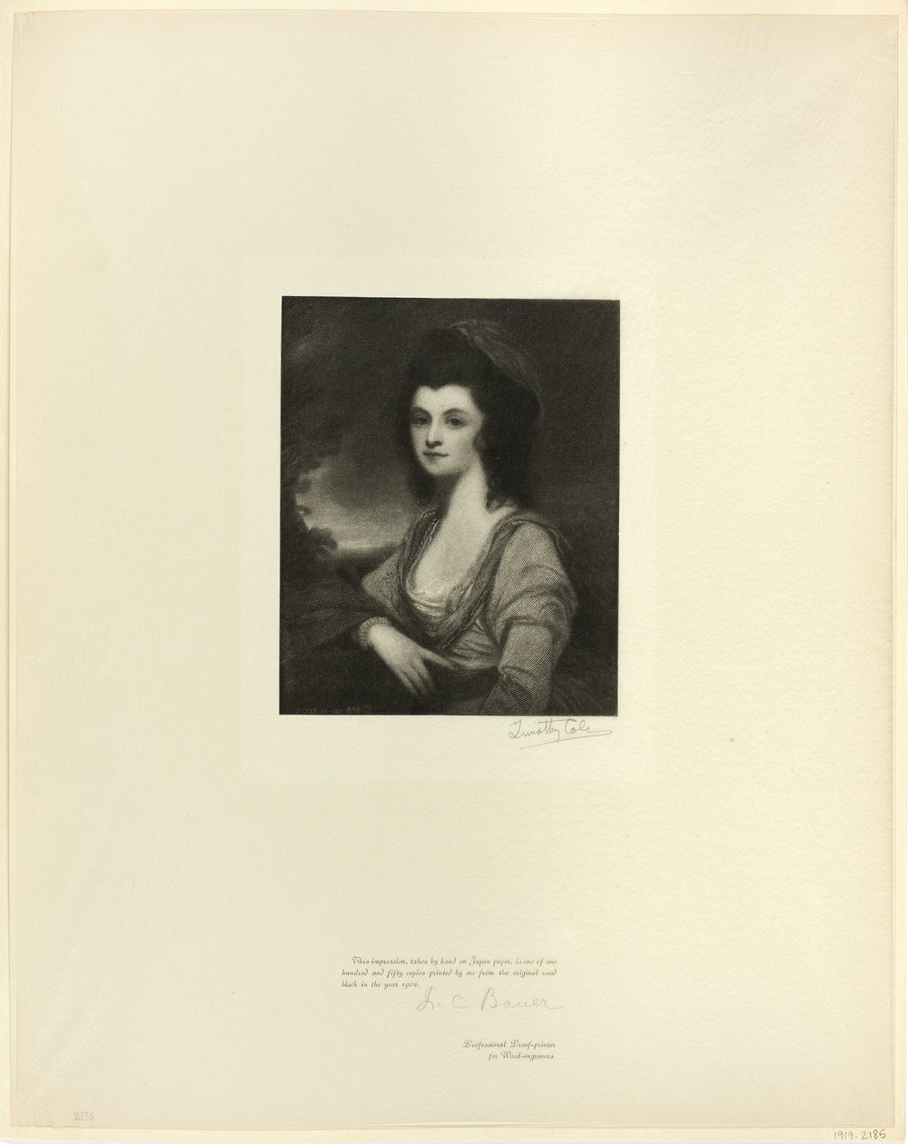 Mrs. Davies portréja a régi angol mesterektől alkotó: Timothy Cole