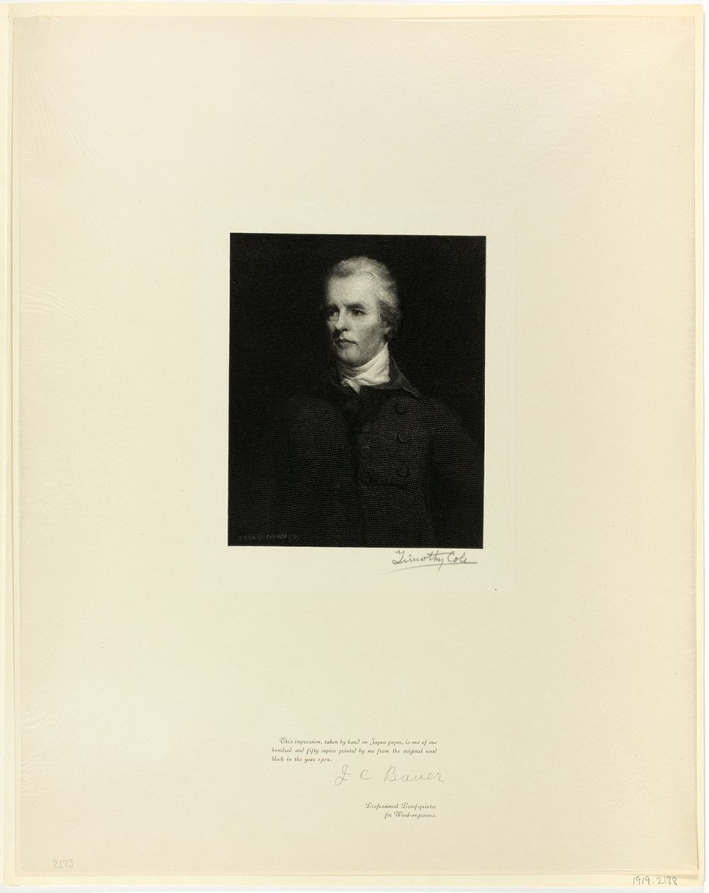 Tisztelt William Pitt, az Old English Masterstől alkotó: Timothy Cole