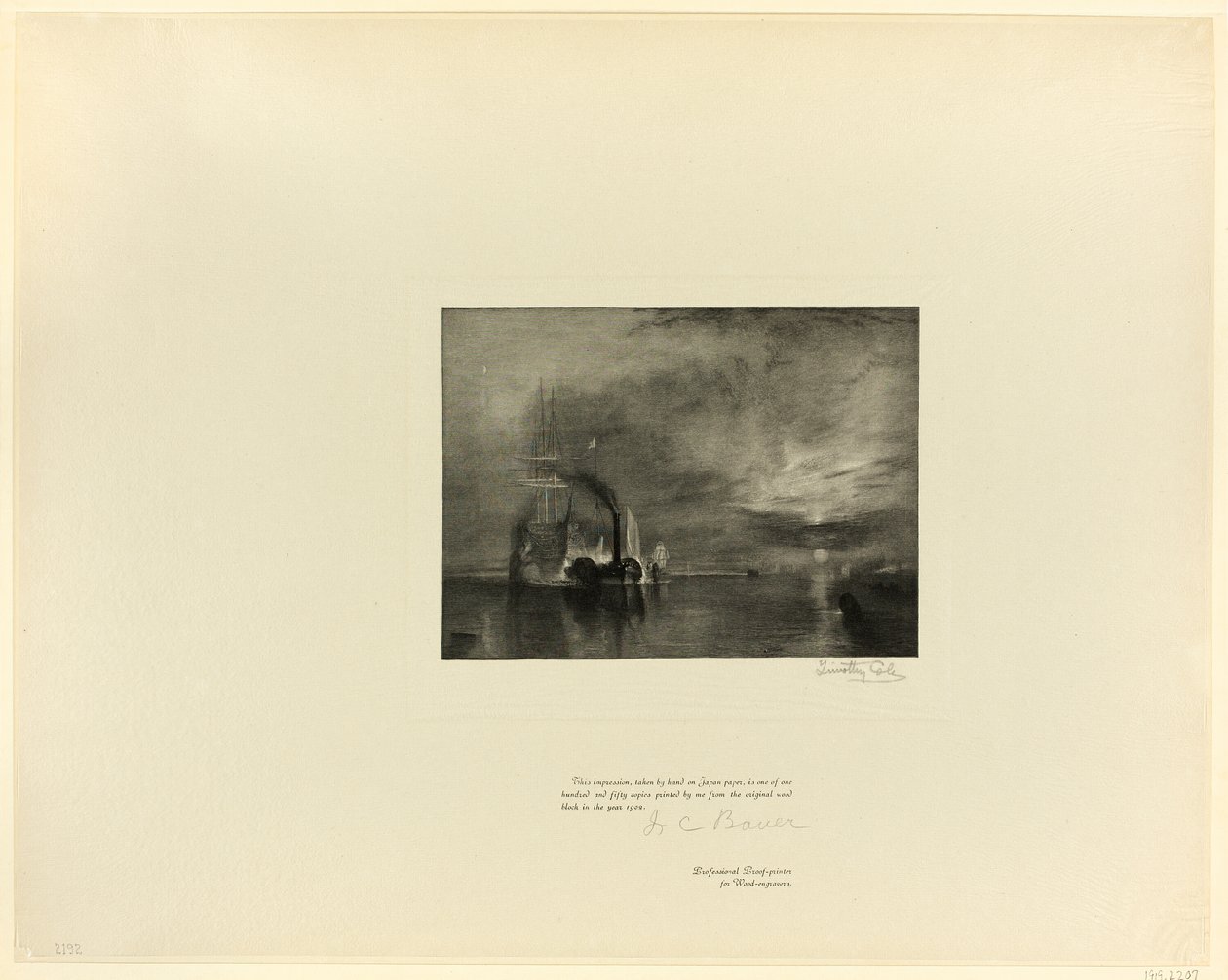 The Fighting Téméraire, a régi angol mesterektől alkotó: Timothy Cole