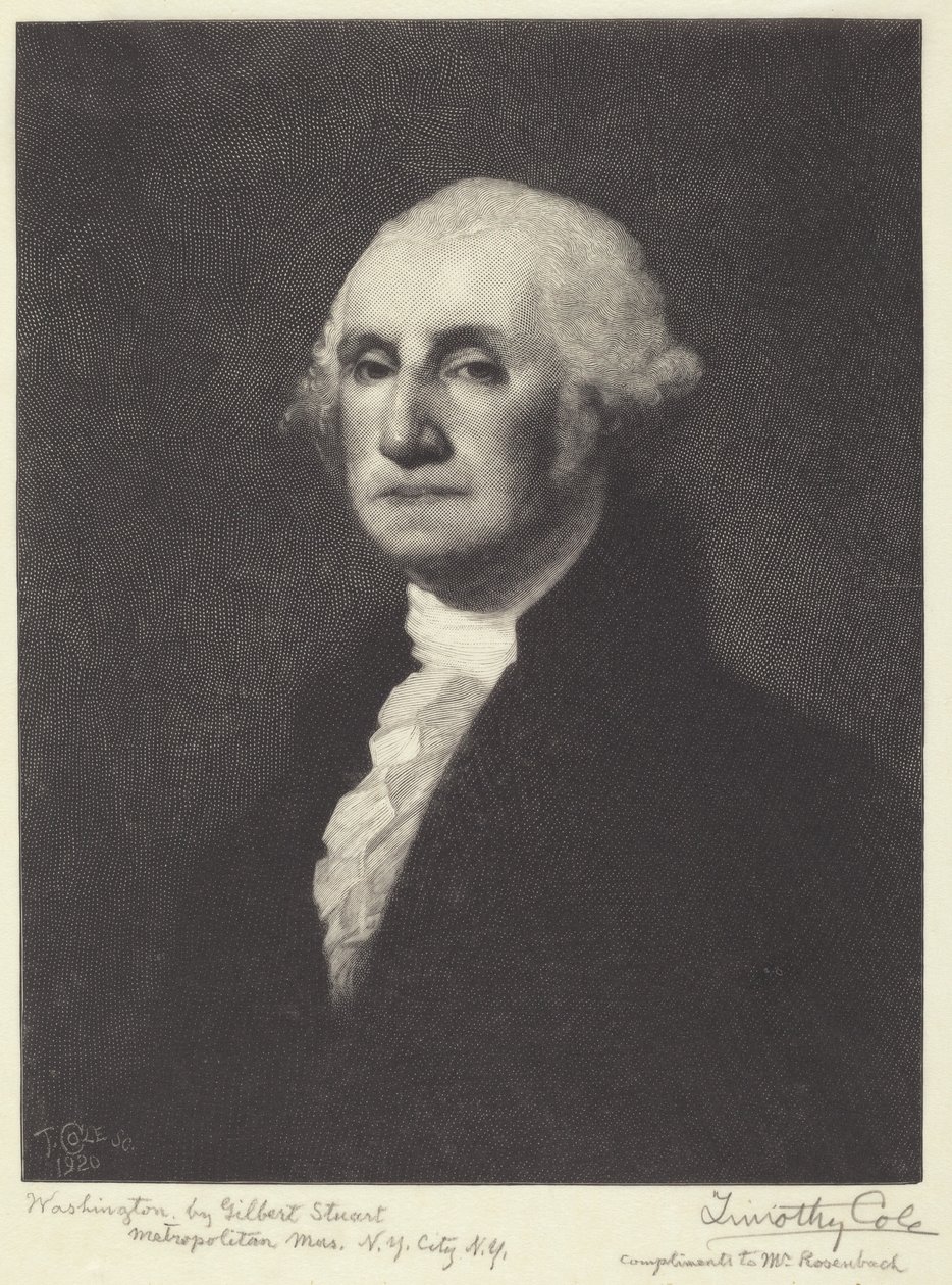 Washington alkotó: Timothy Cole after Gilbert Stuart