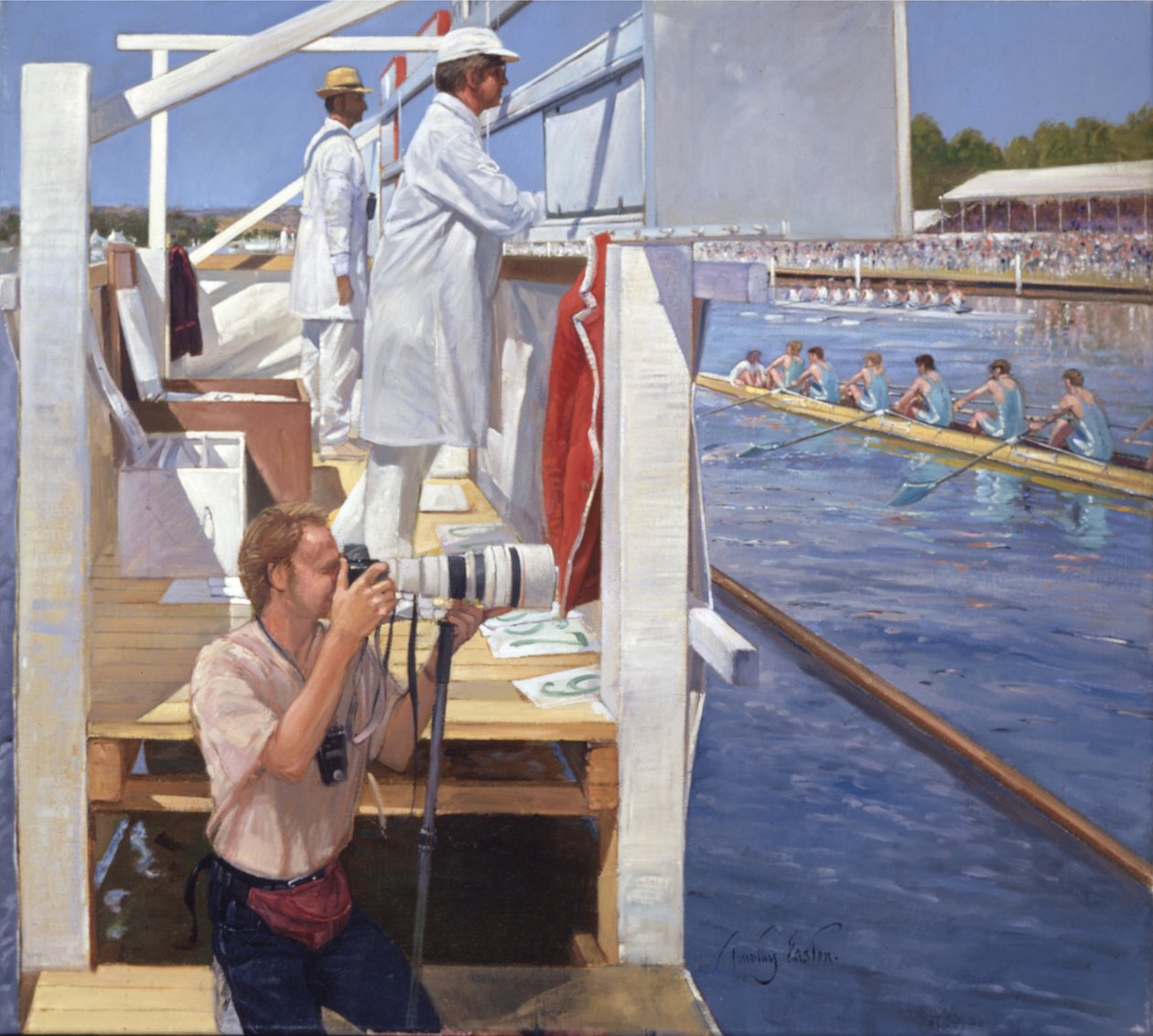Passing the Progress Board, Henley (olaj, vászon) alkotó: Timothy Easton