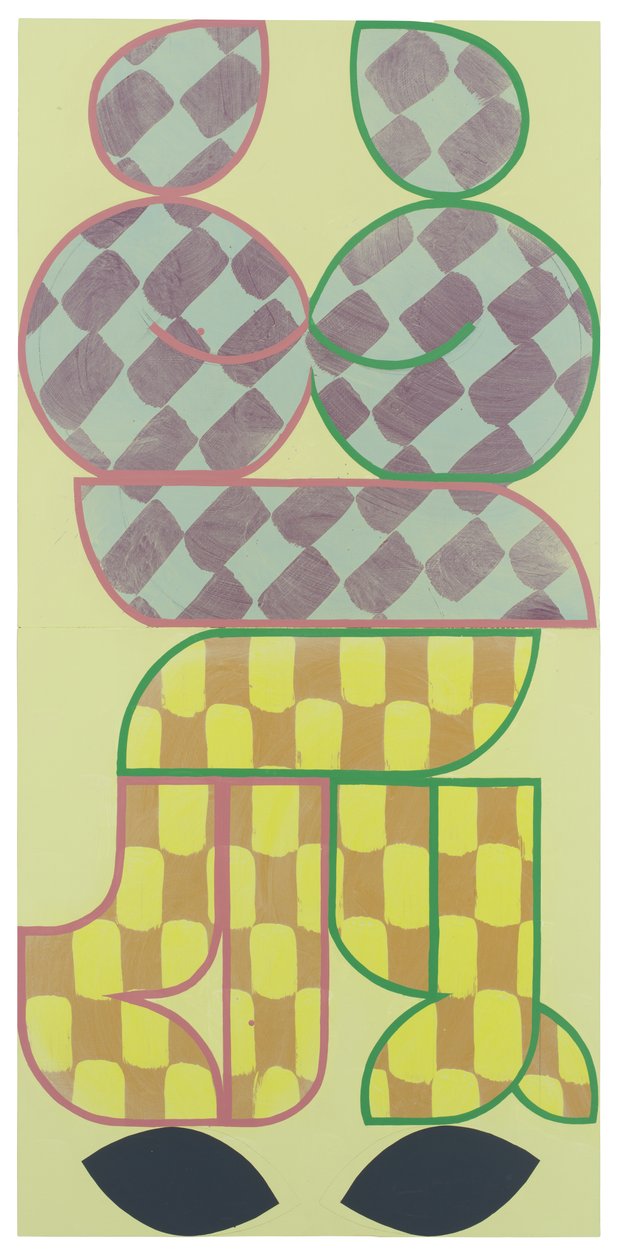 The Hug, 2021 (latex és zománc, talált panelen) alkotó: Timothy Gierschick II