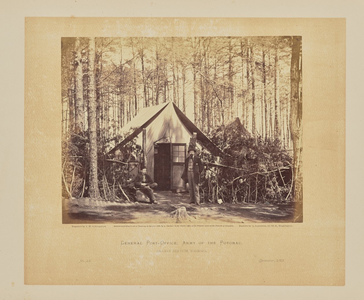 Általános posta, Potomac hadsereg, Brandy Station, Virginia alkotó: Timothy H. OSullivan