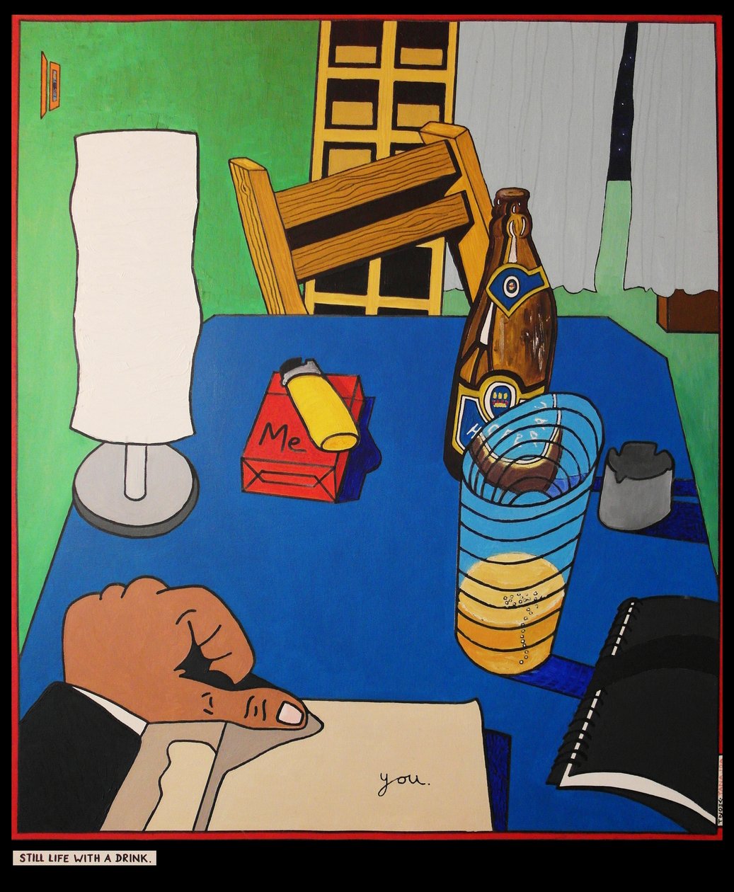 Csendélet itallal, 2001, olaj, vászon alkotó: Timothy Nathan Joel