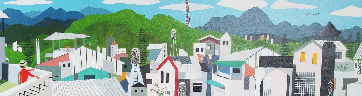 Taitung város háztetője, 2012, olaj, vászon alkotó: Timothy Nathan Joel