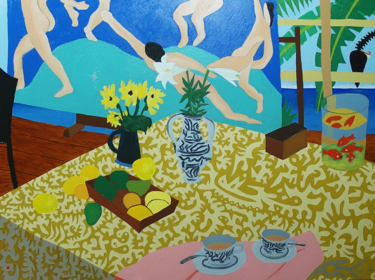 Tea Matisse-szel, 2014, olaj, vászon alkotó: Timothy Nathan Joel