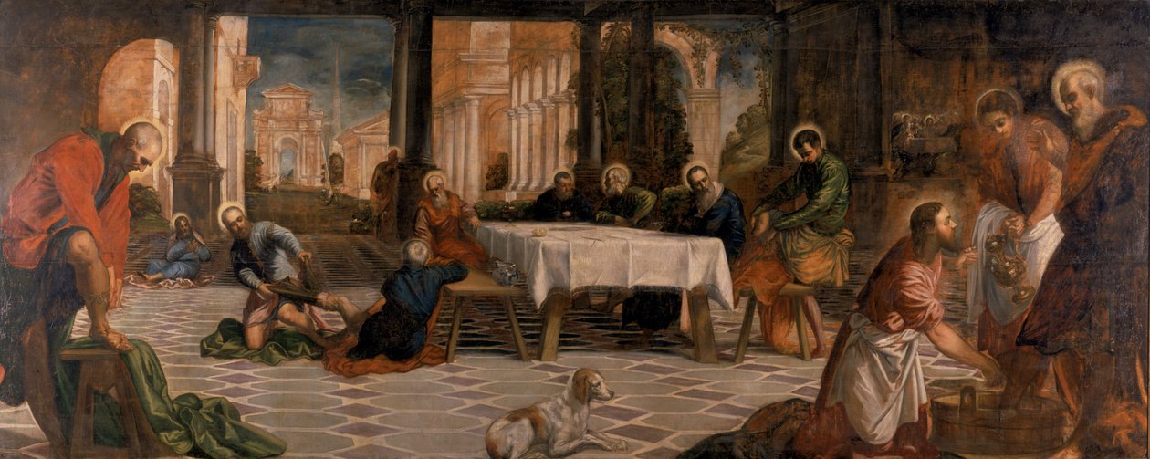 Krisztus megmossa a tanítványok lábát alkotó: Tintoretto