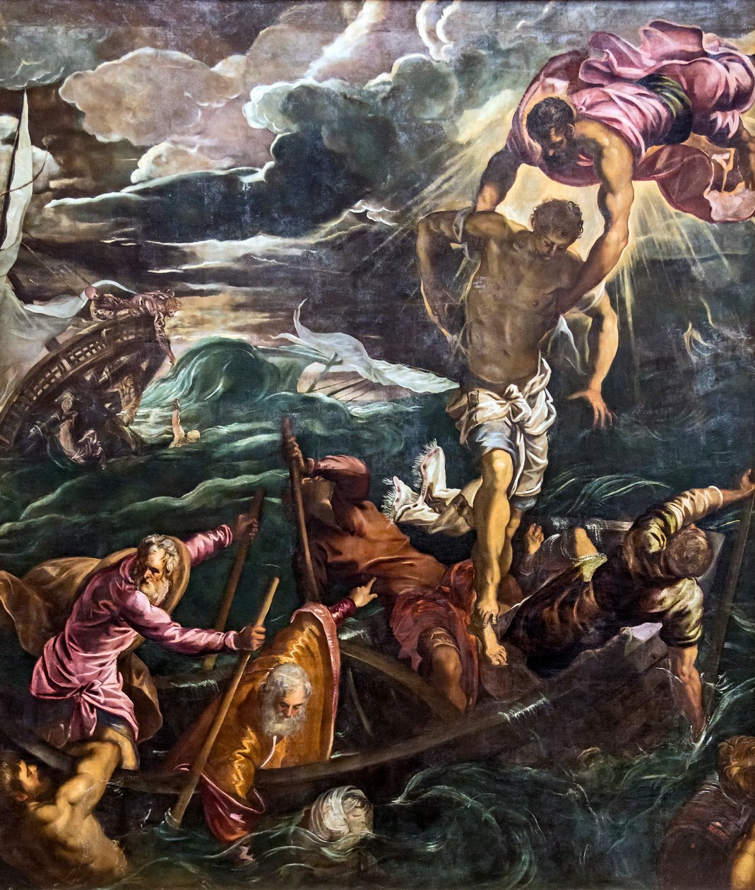 San Marco megment egy bakot egy hajótörés során alkotó: Tintoretto
