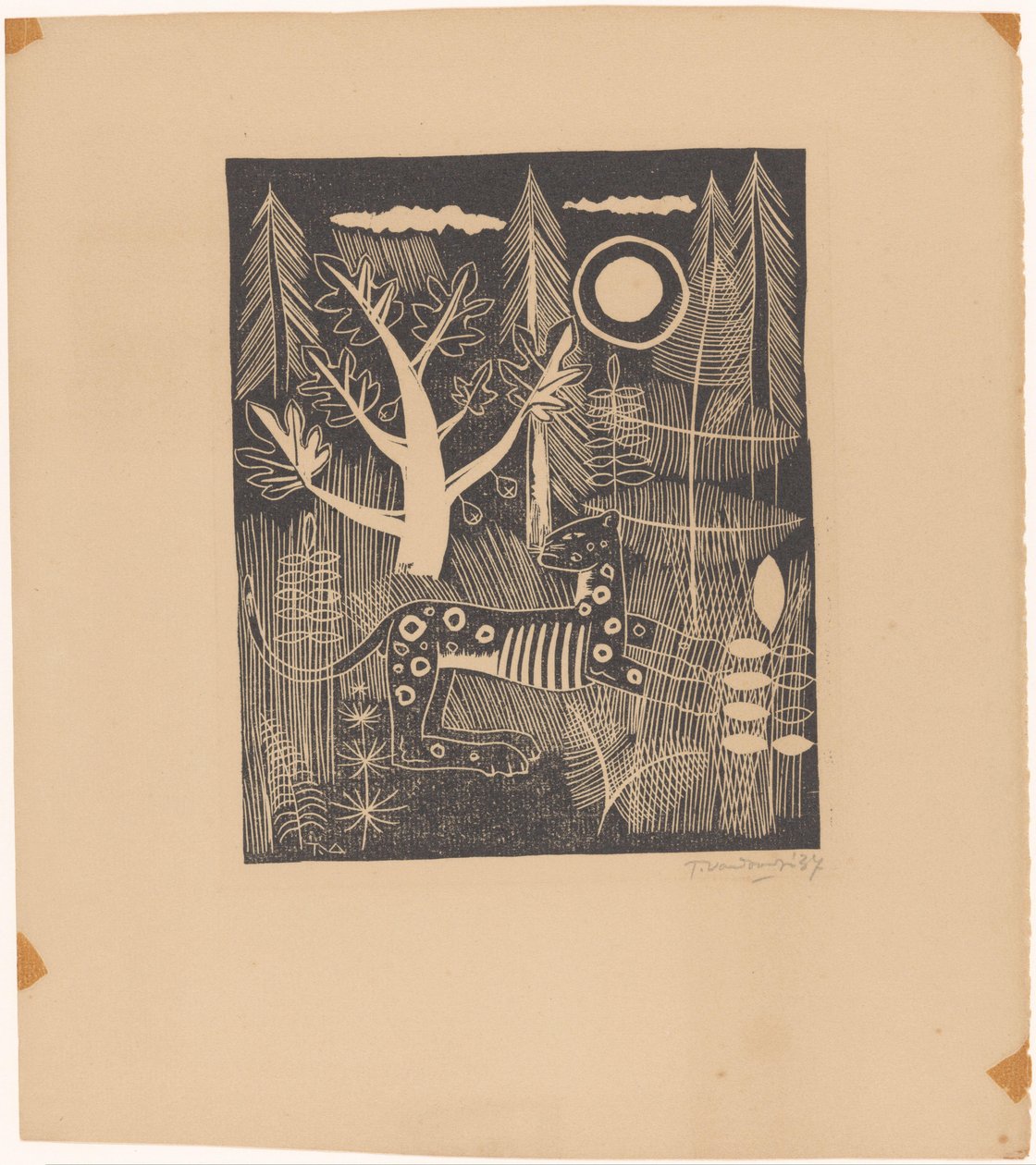 Erdőre néző leopárddal alkotó: Tinus van Doorn (signed by artist)