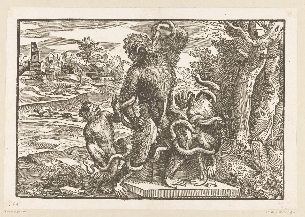 Karikatúra a Laocoön csoportról alkotó: Titiaan