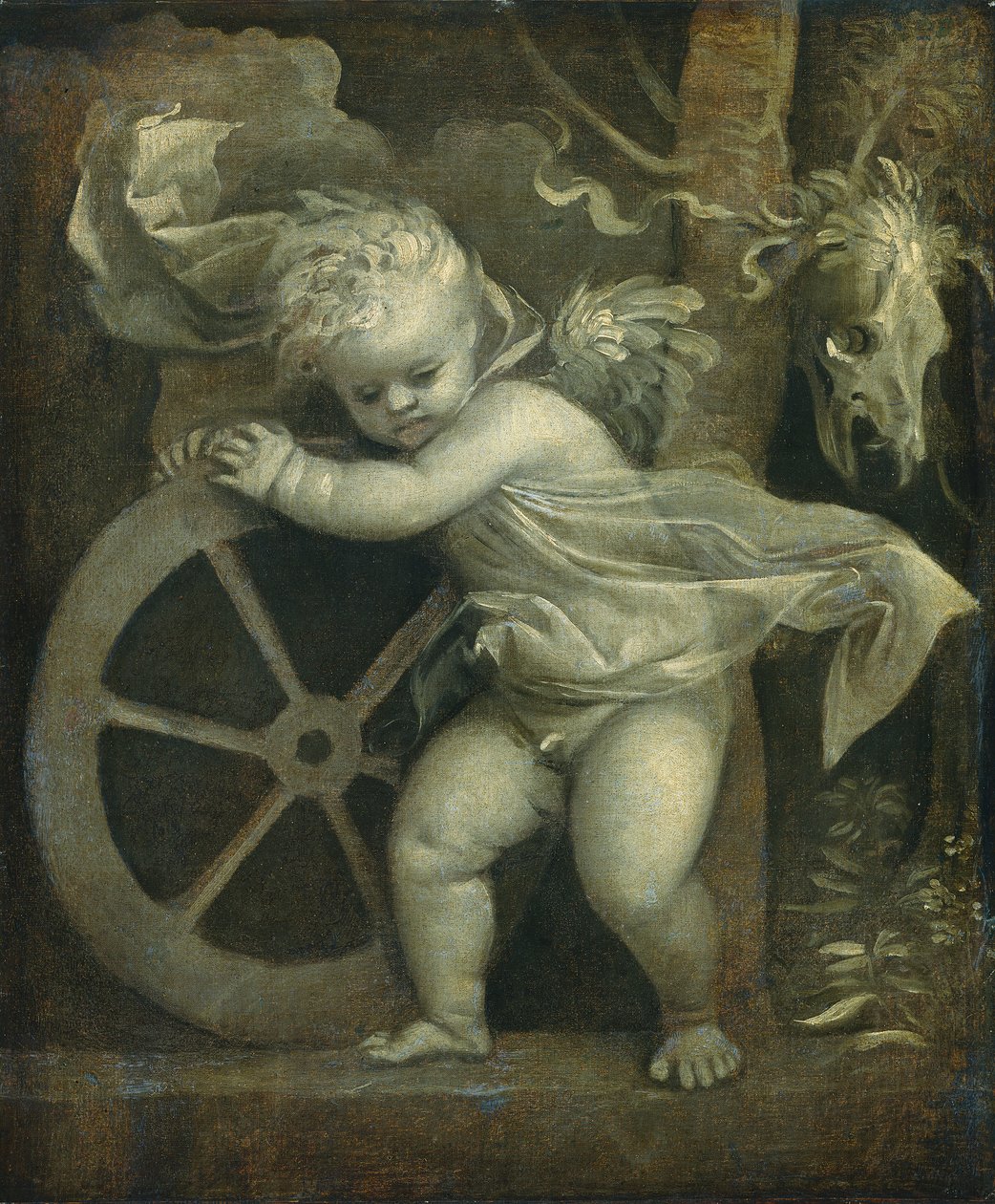 Ámor a szerencsekerékkel, 1520 körül alkotó: Tiziano Vecelli