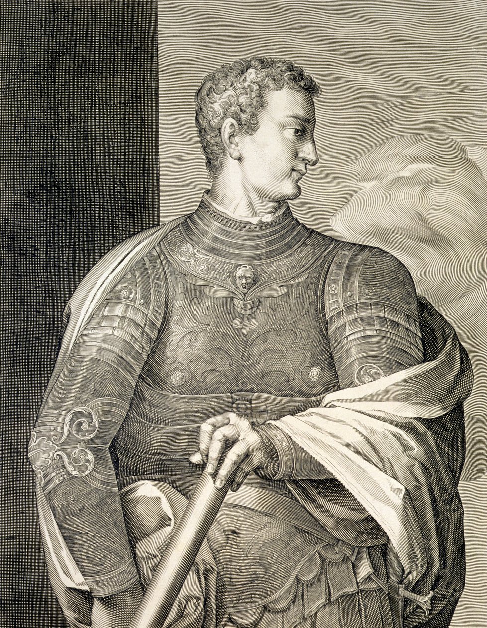 Gaius Caesar "Caligula" (Kr. u. 12-41) Róma császára Kr. u. 37-41 Aegidius Saedeler (1570-1629) metszete. alkotó: Tiziano Vecelli