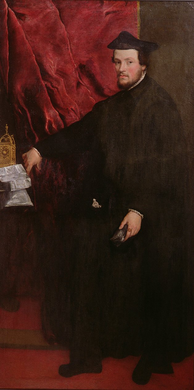 Cristoforo Madruzzo, tridenti bíboros és püspök portréja, 1552 alkotó: Tiziano Vecelli