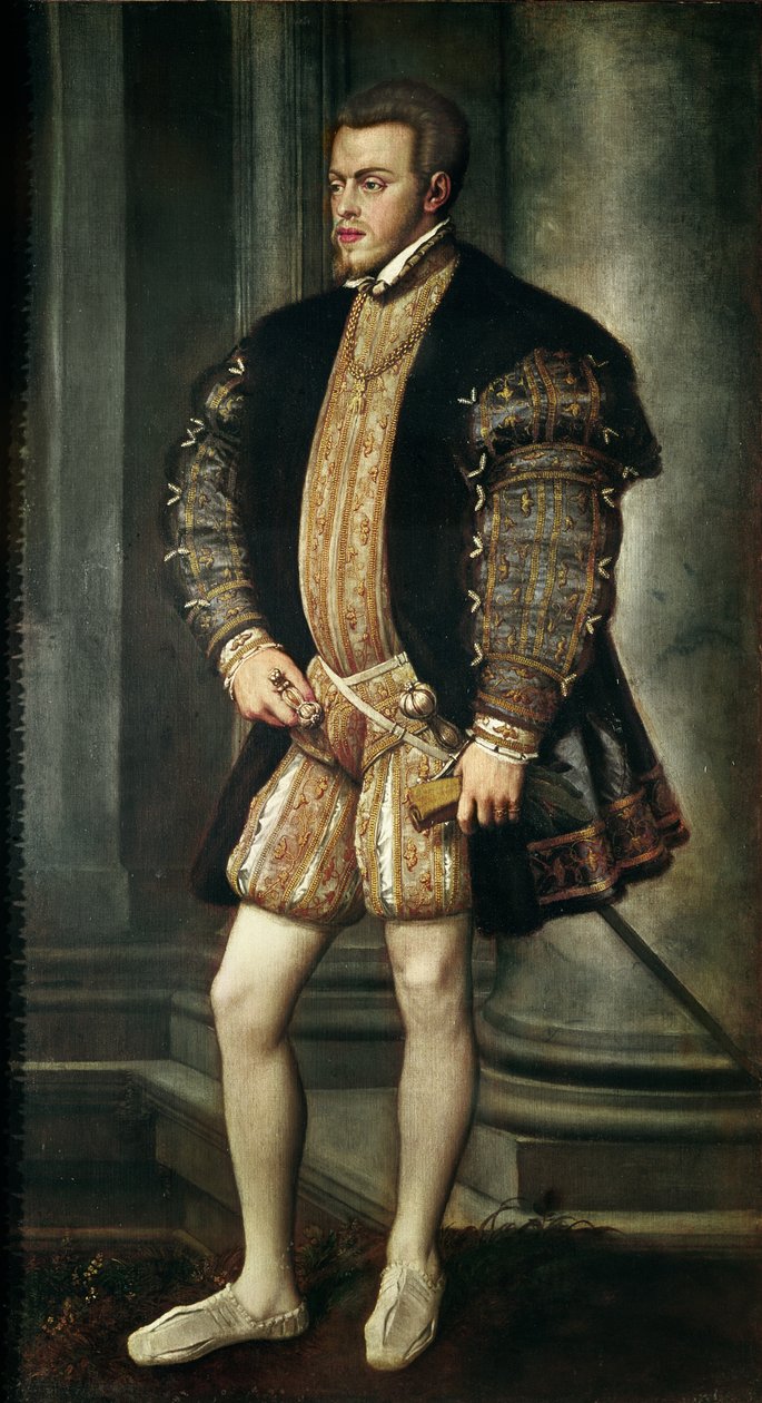 II. Fülöp spanyol portréja, 1550 körül alkotó: Tiziano Vecelli