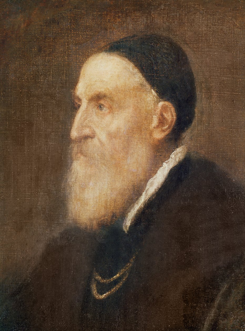 Önarckép részlet a fejről, 1575 körül, olaj, vászon alkotó: Tiziano Vecelli
