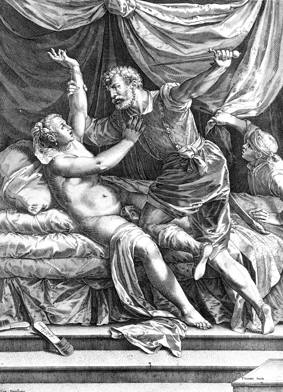 Tarquin és Lucretia, Cornelis Cort, 1571 alkotó: Tiziano Vecelli
