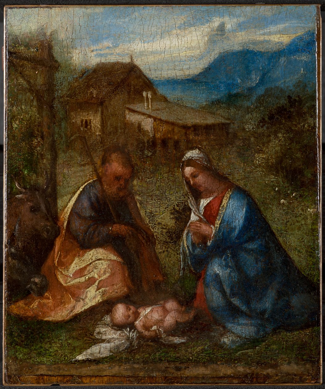 A Gyermekimádat, 1507-1508 körül alkotó: Tiziano Vecelli