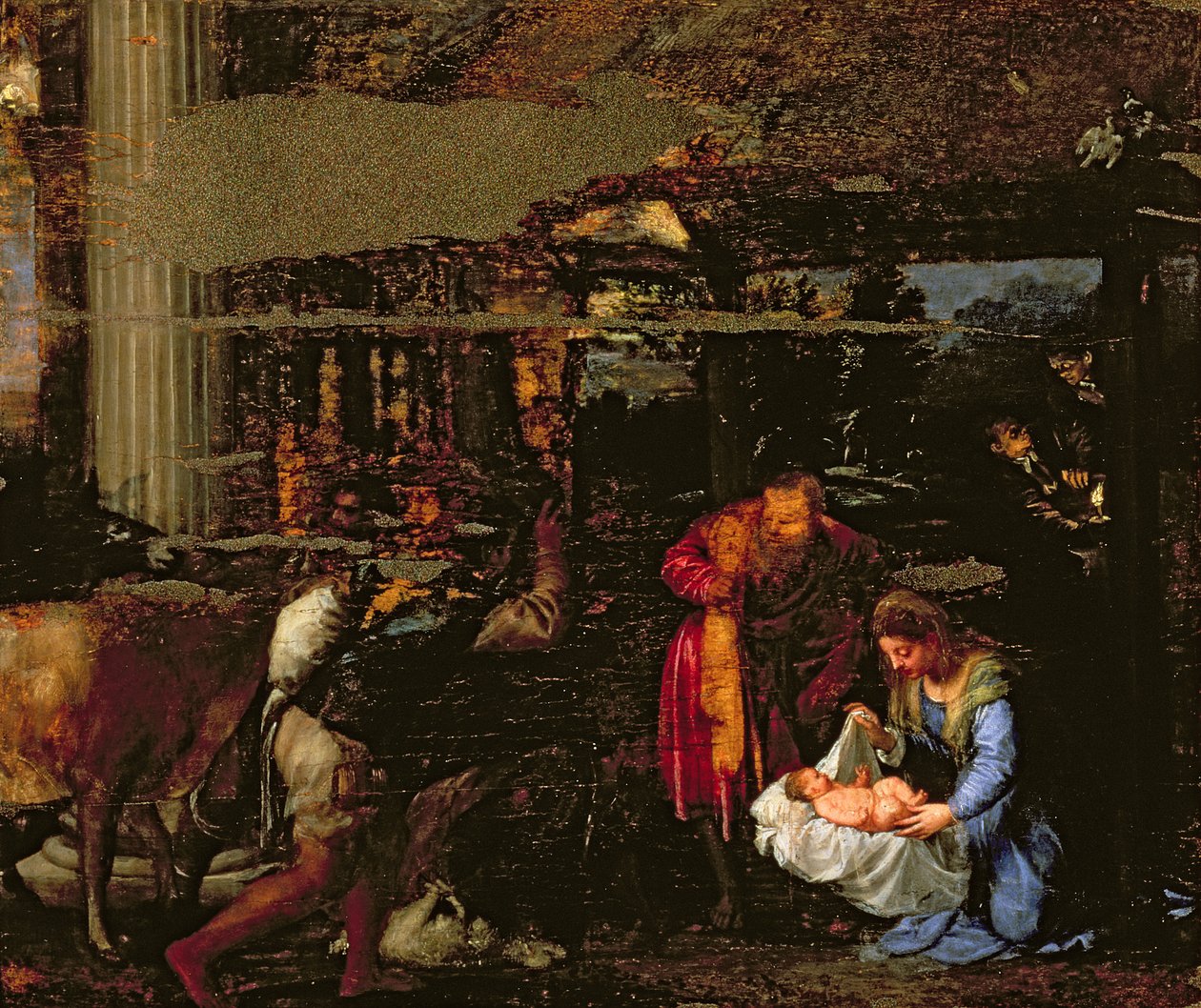 A pásztorok imádása alkotó: Tiziano Vecelli