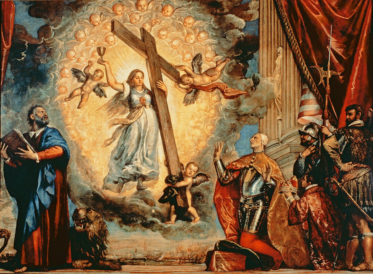 A Grimani dózse Faith előtt térdel alkotó: Tiziano Vecelli