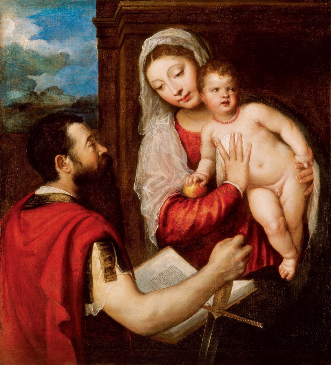 Szűz Mária gyermekével és Szent Pállal alkotó: Tiziano Vecelli
