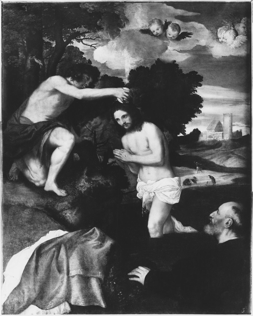 Krisztus keresztsége, 1512 körül alkotó: Tiziano Vecelli