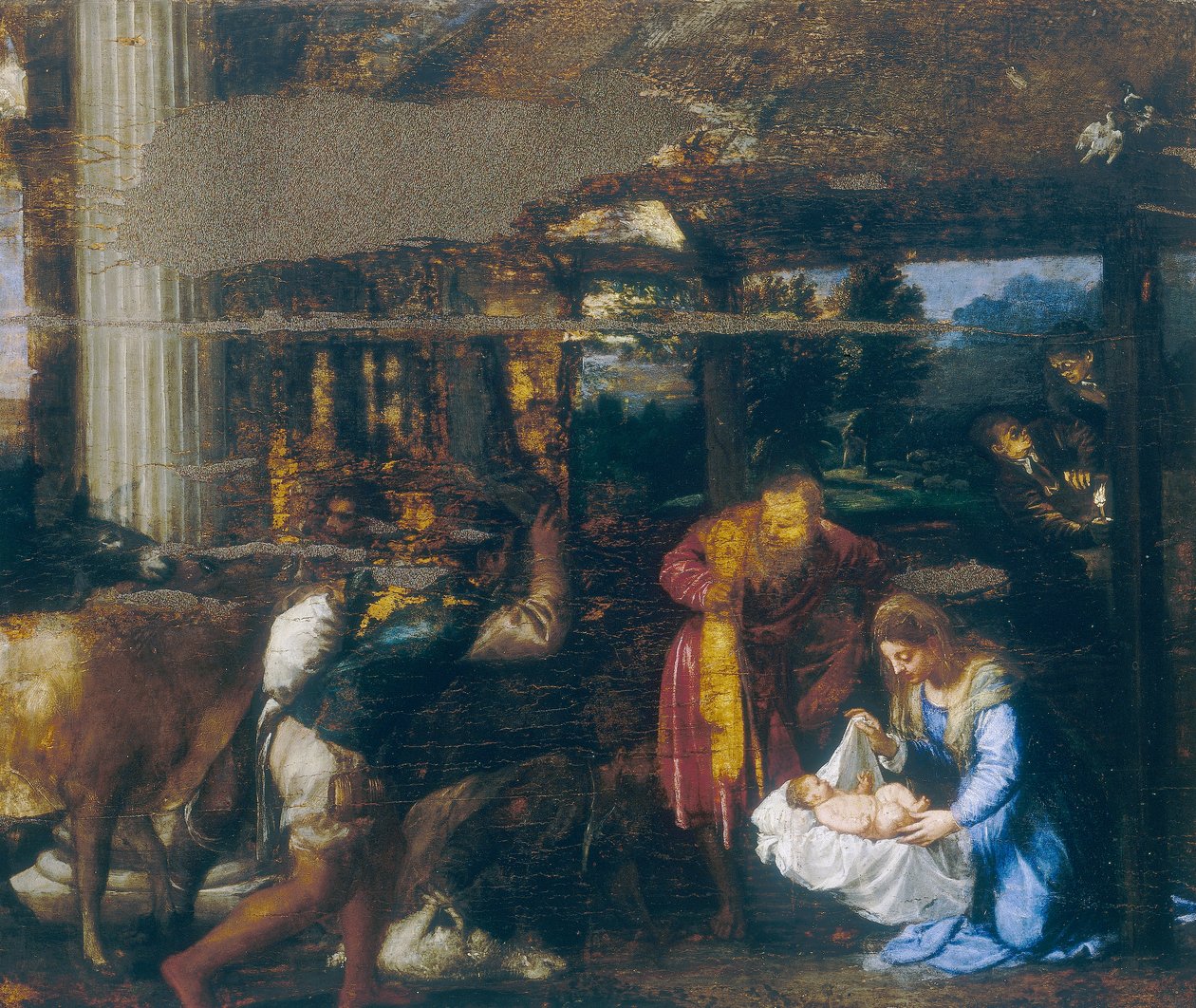 A pásztorok imádata alkotó: Tiziano Vecelli
