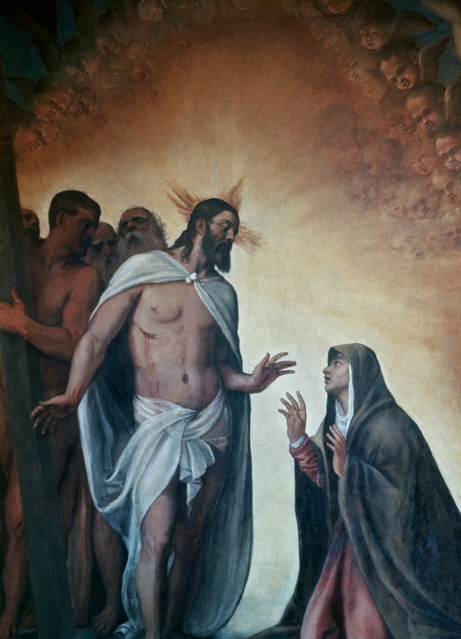 Feltámadt Krisztus megjelenése a Szűznek alkotó: Titian (c.1488 1576)