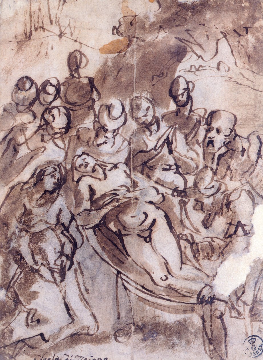 Tizianus lerakása (1490-1576 körül), rajz alkotó: Titian (c.1488 1576)
