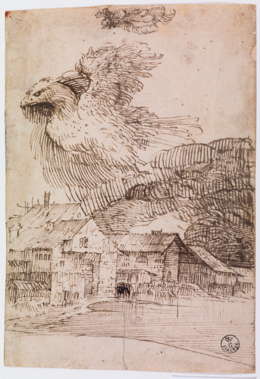 Házak és egy sas (toll és tinta papíron) alkotó: Titian (c.1488 1576)